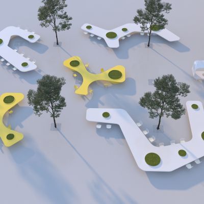 现代户外景观座椅