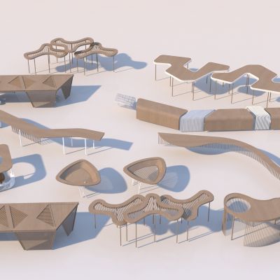 现代景观休闲廊架