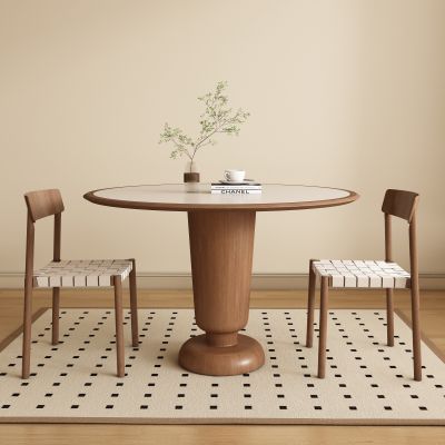 现代中古风圆餐桌椅