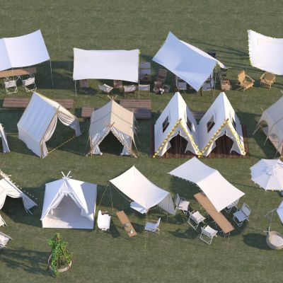 现代露营帐篷 