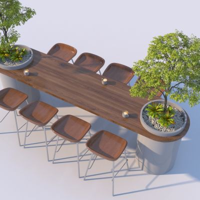 现代户外咖啡奶茶吧台桌椅 创意树池桌椅组合