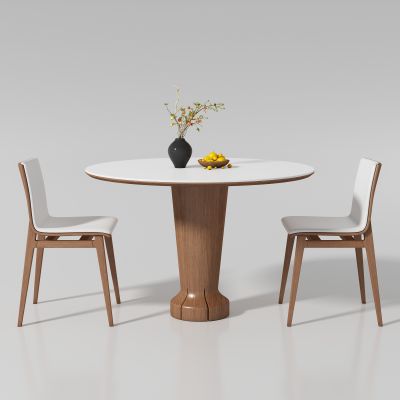 中古风圆餐桌椅