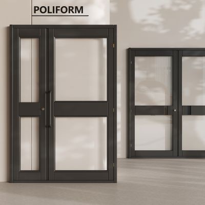 店商铺玻璃平开门 咖啡奶茶店双开门