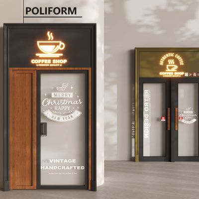 咖啡店玻璃平开门 中古风咖啡店双开门