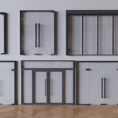 店商铺玻璃平开门 咖啡店奶茶双开门 办公室玻璃双开门