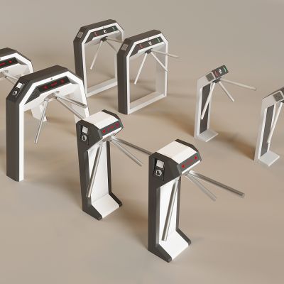 自动感应门禁闸机 闸门安检仪安检门 公用器材3D模型