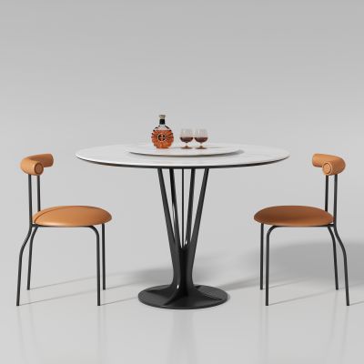 现代圆形餐桌椅