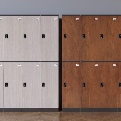 中古风智能储物柜 实木寄存柜密码柜