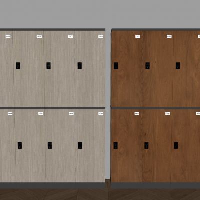 中古风智能储物柜 实木寄存柜密码柜