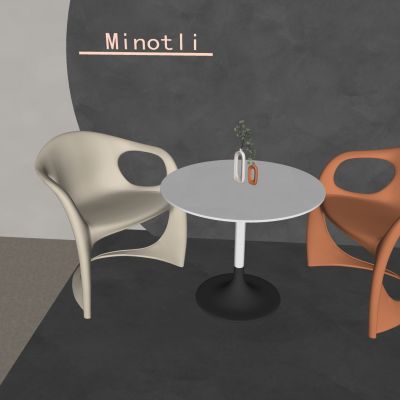 北欧奶油风飘带椅 咖啡厅休闲桌椅 餐桌椅洽谈桌椅