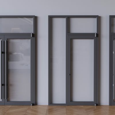 店商铺玻璃平开门 办公室玻璃双开门 玻璃单开门