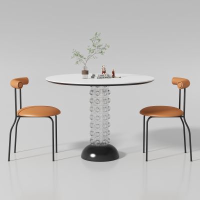 现代圆形餐桌椅