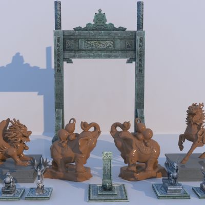 中式古代神兽雕塑