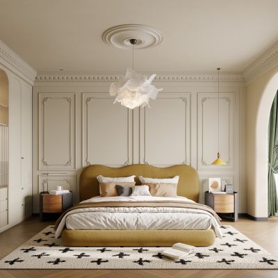 法式奶油家居卧室 飘窗卧室 主卧 次卧 高级灰卧室