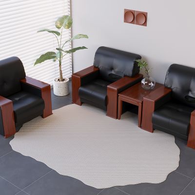 中式沙发茶几组合 会客接待沙发茶几 实木茶几软包沙发