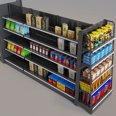 超市零食展示货架 陈列架展柜 薯片饼干食品