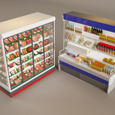 超市生鲜展示货架 饮品陈列架展柜