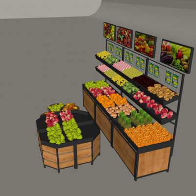 超市水果展示货架 蔬菜陈列架展柜