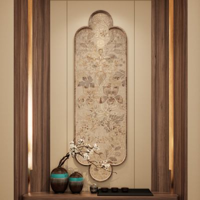 宋式 中古风 环抱式 如意造型 贴花玻璃 入户隔断 玄关宋式 中古风 环抱式 如意造型 贴花玻璃 入户隔断 玄关