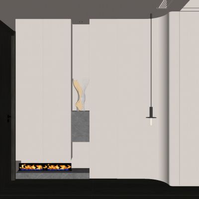 意式 轻奢风 圆弧造型 吊灯 火焰壁炉 悬浮顶 玄关