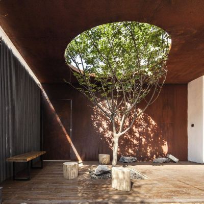 现代庭院露台采光井