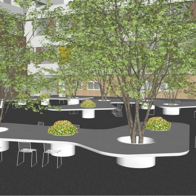 现代校园景观学校中庭活动空间