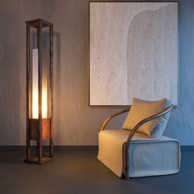 侘寂风休闲椅3D模型