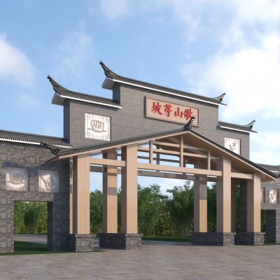 新中式景区大门 