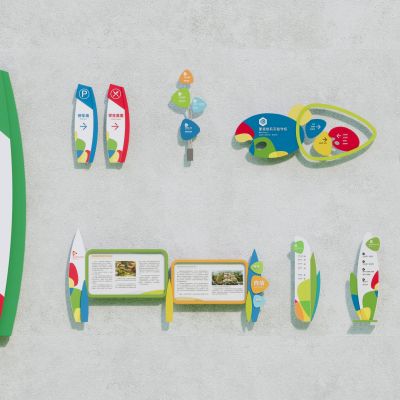 现代校园宣传栏导视牌标识牌