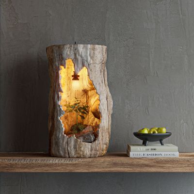 侘寂风老木台灯3D模型