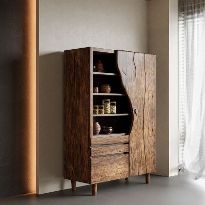 侘寂风储物柜3D模型