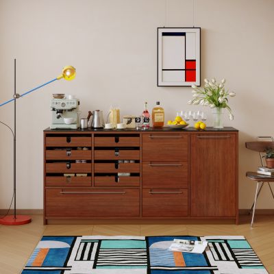 现代复古风餐边柜 收纳柜 储物柜 3D模型