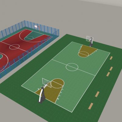 篮球场体育运动场 球场围栏护栏