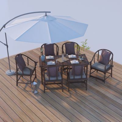 新中式户外桌椅 