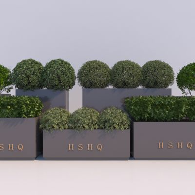 现代植物盆栽 移动花箱 金属花箱