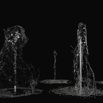 现代喷泉 流水 水幕 瀑布