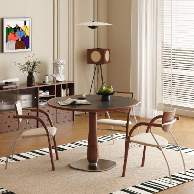 中古复古餐桌椅 圆餐桌椅 中古风圆餐桌椅 实木圆餐桌椅 休闲桌椅