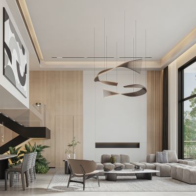 现代别墅客餐厅