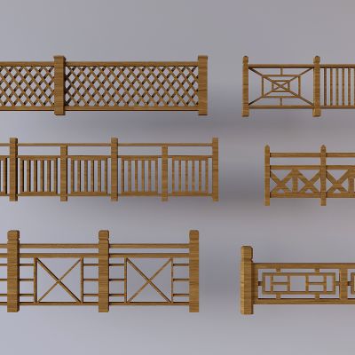 中古风楼梯栏杆 实木扶手栏杆围栏 镂空隔断防护栏
