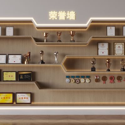 奖杯奖牌荣誉墙 徽章荣誉资质证书 示范单位证书