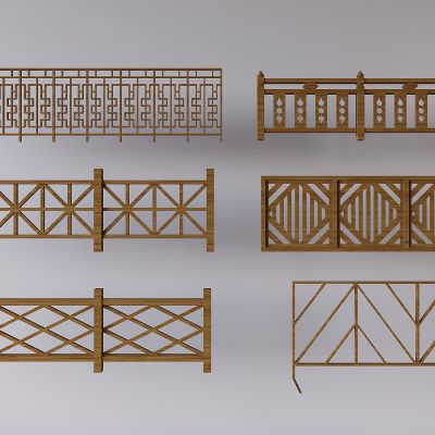 新中式楼梯栏杆 实木扶手栏杆围栏 镂空隔断防护栏