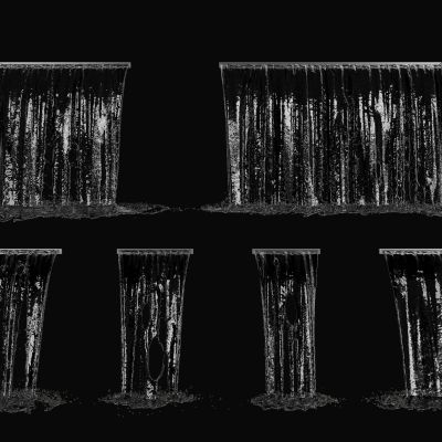 现代喷泉 流水 水幕 瀑布