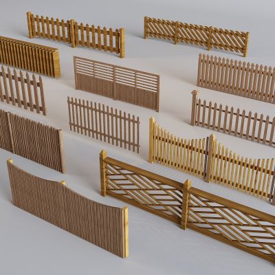 中古风围栏防护栏 实木栏杆篱笆栅栏 庭院围挡围墙