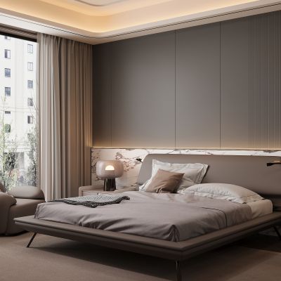 家居卧室 双人床 主卧 饰品摆件