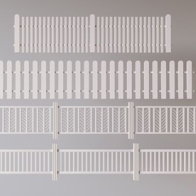 奶油风栏杆防护栏 庭院围栏篱笆栅栏 实木栏杆