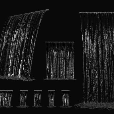 现代喷泉 流水 水幕 瀑布