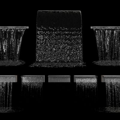 现代喷泉 流水 水幕 瀑布