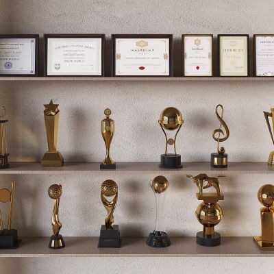 奖杯奖牌荣誉墙 徽章荣誉资质证书