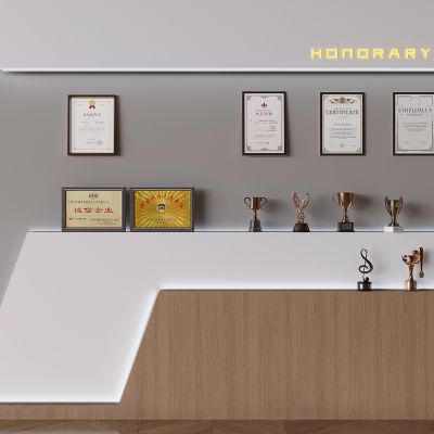 奖杯奖牌荣誉墙 资质证书奖状