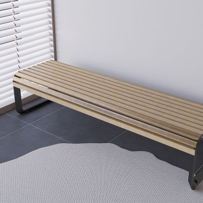 实木公共长条椅 户外公园休闲椅